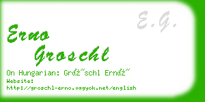 erno groschl business card